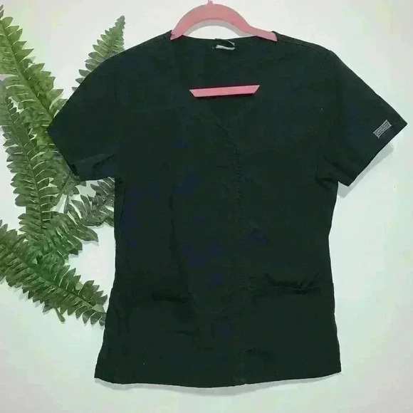 Cherokee Scrubs Top Workwear Black Feminine M - Picture 1 of 3